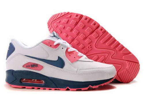Nike Air Max 90 Womenss Shoes Wholesale Pink White Blue Factory Outlet